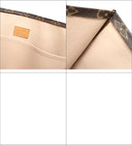 Louis Vuitton Monogram Sac Plat PM Tote Bag Brown