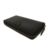 Gucci Long Wallet Purse 435298 DJ21T 1060 Calf leather (embossed) black Web Sherry Zip Around Logo embossing Agora Zip Around Wallet mens