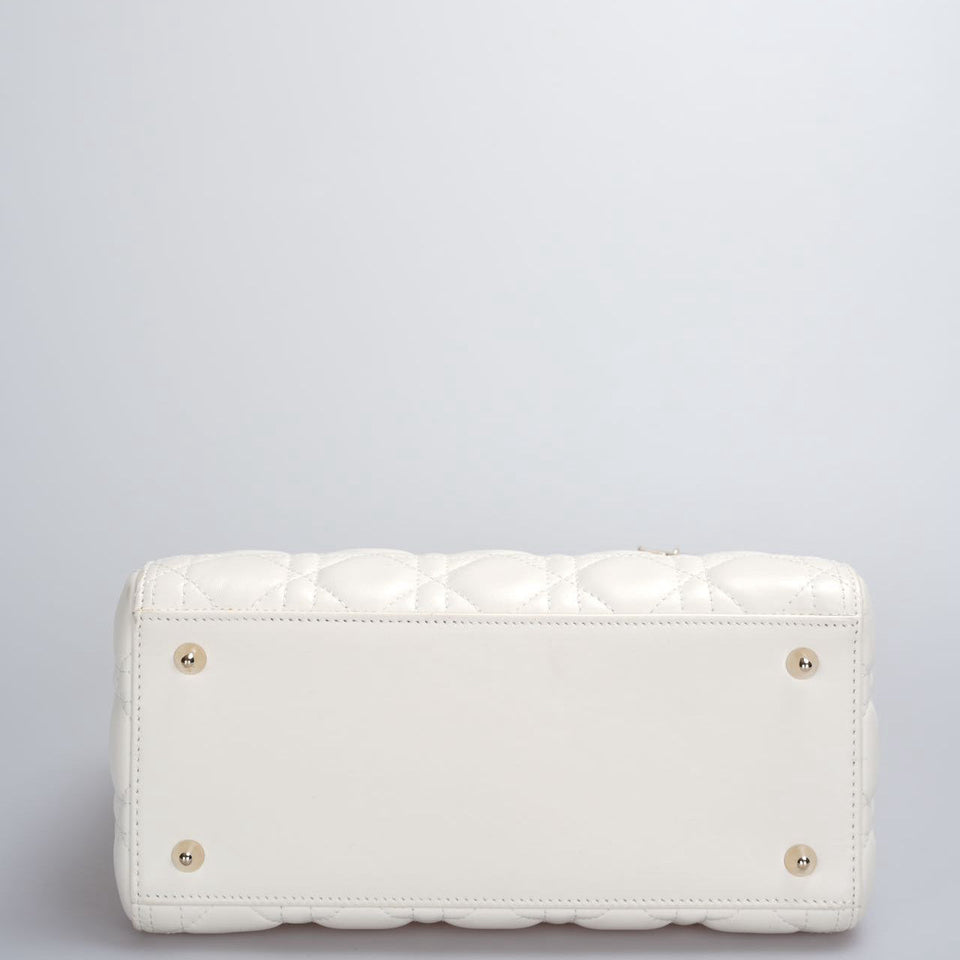 Christian Dior White Lady Dior Medium Bag