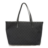 Gucci Tote Bag 354665 GG denim canvas x calf leather black Tassel charm GG denim tote