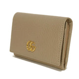 Gucci Card Case 739525 CAO2G 1544 Calf leather (embossed) Taupe Current pink beige pass case in good condition GG Marmont Double G Bicolor Card Holder Women