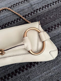 Gucci Horsebit 1955 Large White Leather Shoulder Bag