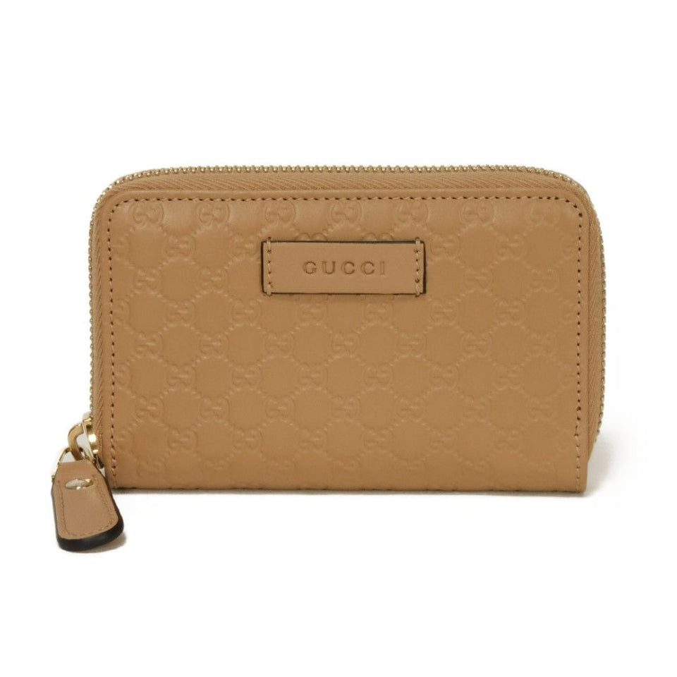 Gucci Coin case 544249 BMJ1G 2754 Gucci Shima Leather (GG stamped) beige Micro GG Shima Guccissima coin purse