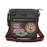 Gucci Shoulder Bag 474137 9F23N 8850 GG Supreme canvas (polyurethane processing) x Calfskin leather black Embroidery GG Supreme Messenger Bag
