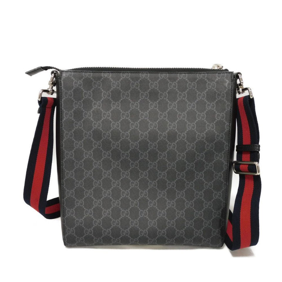 Gucci Shoulder Bag 474137 9F23N 8850 GG Supreme canvas (polyurethane processing) x Calfskin leather black Embroidery GG Supreme Messenger Bag