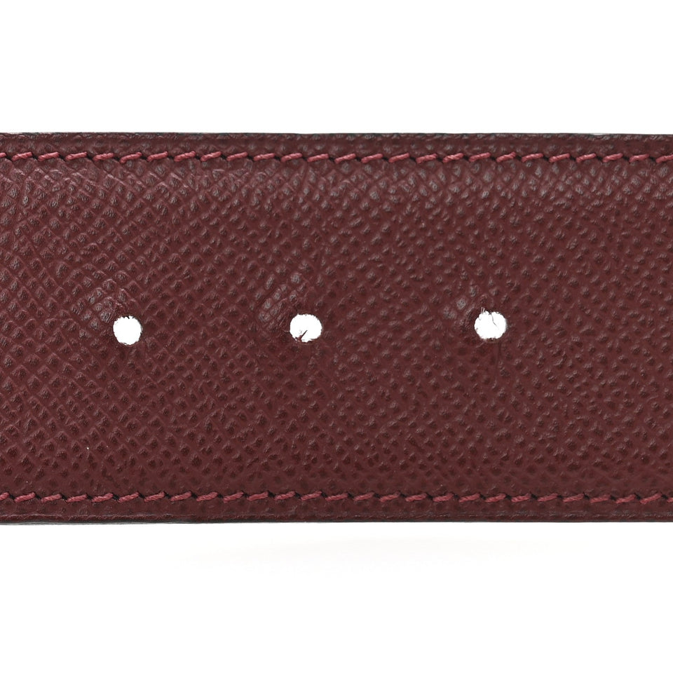 Hermes Epsom Box 42mm Belt Strap 95 38 Black Rouge Grenat
