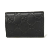 Gucci Key case Key holder  138093 Calf leather black GG Shima Guccissima 6-ring keychain