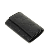 Gucci Key case Key holder  138093 Calf leather black GG Shima Guccissima 6-ring keychain