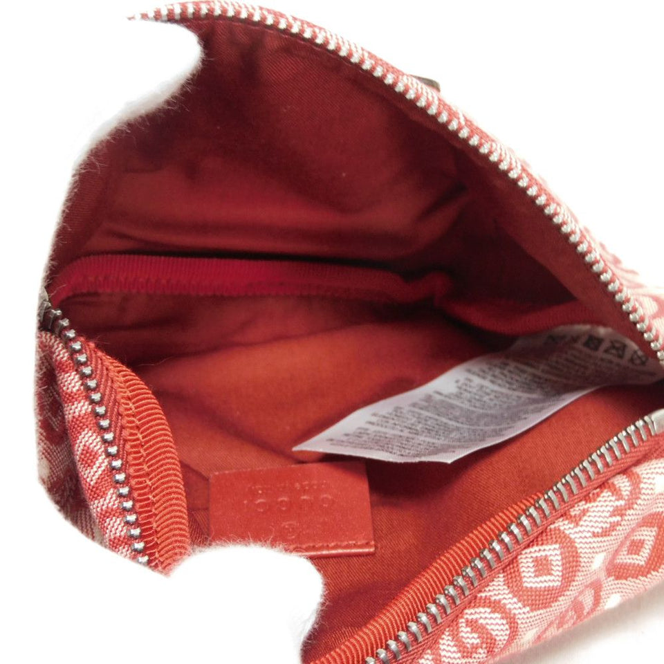 Gucci Sling bag 502095 FABBD 6479 Cotton canvas x calf leather Red GG Web Cotton Unused Chilled license Star Interlocking G Waist Pouch Kids