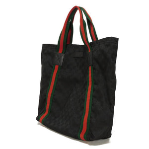 Gucci Tote Bag 189669 GG canvas x calf leather (embossed) black Logo embossing GG canvas tote