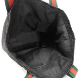 Gucci Tote Bag 189669 GG canvas x calf leather (embossed) black Logo embossing GG canvas tote