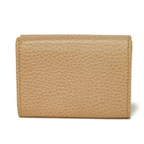 Gucci Tri-fold wallet 735212 Textured leather pink beige GG Marmont Double G Compact Wallet