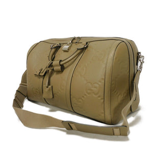 Gucci Boston Duffel bag 725282 AABY7 2801 Jumbo GG Leather Taupe Double G embossed Jumbo GG Medium Duffle Bag, Beige