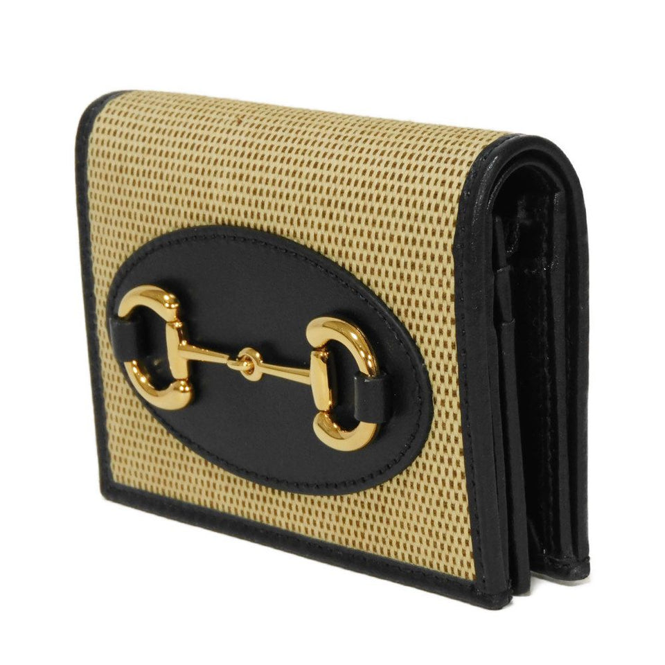 Gucci Bifold Wallet 621887 H58AG 2599 canvas beige Japan limited Horsebit 1955 Compact Wallet