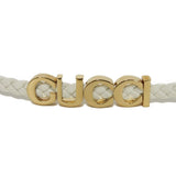 Gucci Necklace 684630 IAAA1 8078 Calf leather white Logo metal logo INTRECCIATO choker