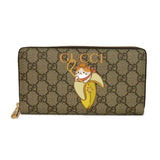 Gucci Long Wallet Purse 701060 U2VAG 8679 GG Supreme canvas (polyurethane finish) x calf leather beige GG Supreme Bananya Zip Around Wallet