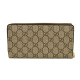 Gucci Long Wallet Purse 701060 U2VAG 8679 GG Supreme canvas (polyurethane finish) x calf leather beige GG Supreme Bananya Zip Around Wallet