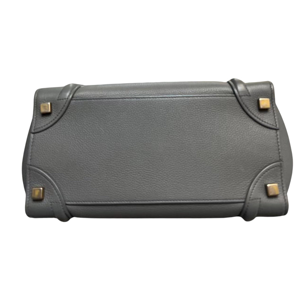 Luggage Micro Drummed Calfskin Grey GHW