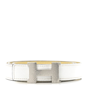 Hermes Swift Epsom 24mm Mini Martelee Constance Belt 90 Jaune Poussin White