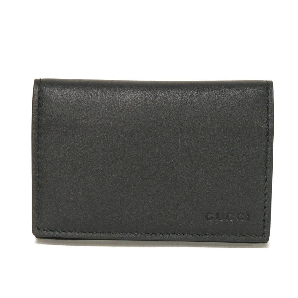 Gucci Card Case 818956 AAEQ8 1000 Smooth calf leather x GG Supreme canvas (polyurethane finish) black GG Supreme GG Emblem Card Holder