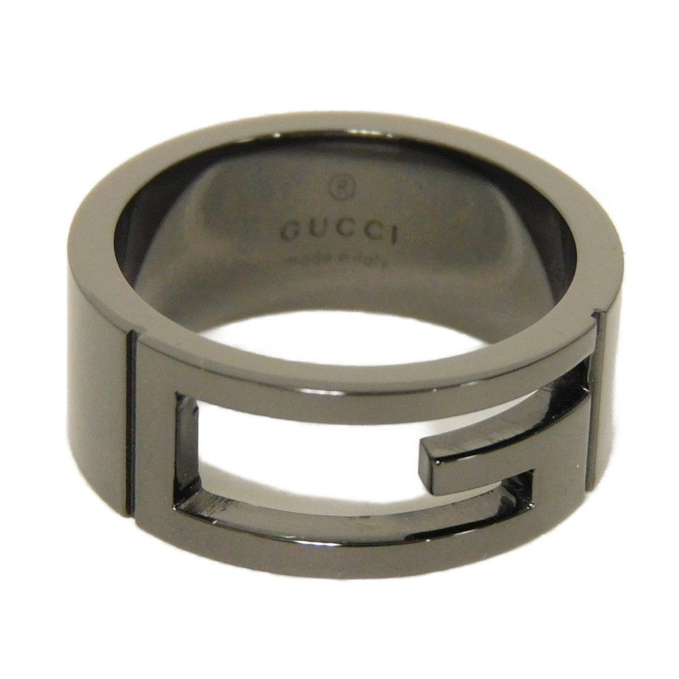 Gucci Ring 224028 J8400 8195 AG925 Gunmetal Blunted Cutout G