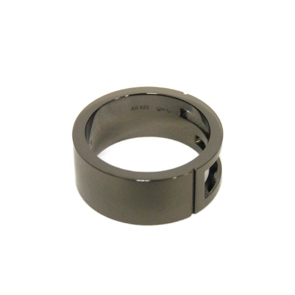 Gucci Ring 224028 J8400 8195 AG925 Gunmetal Blunted Cutout G