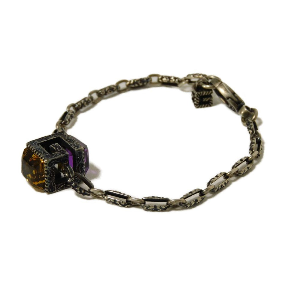 Gucci bracelet 550888 J7863 8192 Ag925 Silver (smoked) Arabesque G Cube Crystal