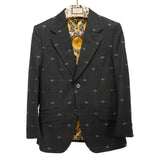 Gucci setup 612839 444307 wool gray DIY Interlocking G suit jacket and pants Upper 7-44C/Lower 7-42R