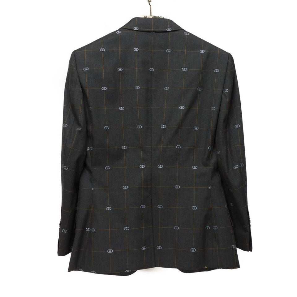 Gucci setup 612839 444307 wool gray DIY Interlocking G suit jacket and pants Upper 7-44C/Lower 7-42R