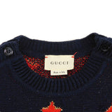 Gucci one piece 621856 XKBGX 4696 wool Navy Chilled license logo star sleeveless knit 8 (130/64)