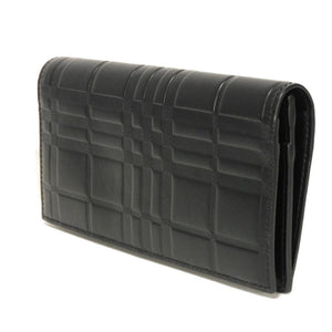 Burberry Long Wallet Purse 8054850 Smooth Calfskin Leather black Logo foil stamping Embossed Check Continental Wallet