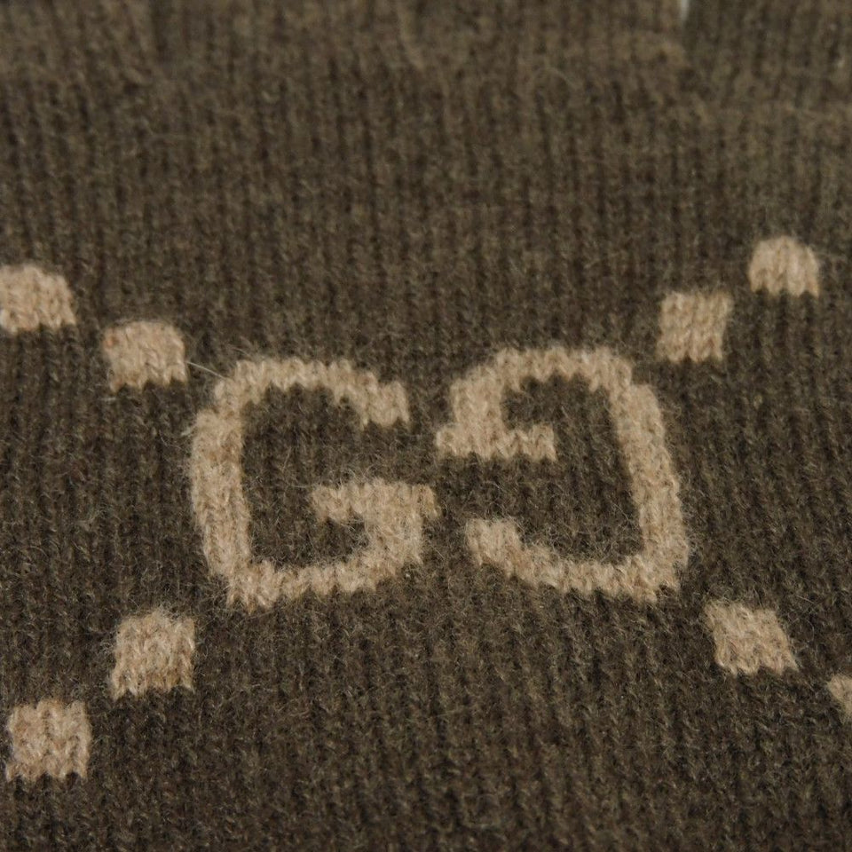 Gucci gloves 813136 4GABX 2579 cashmere light brown Double G GG jacquard gloves