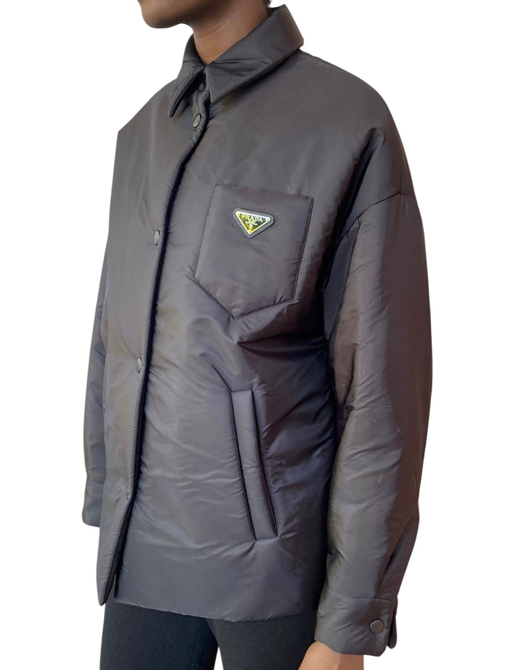 Prada Black Re-Nylon Blouson Padded Shacket - 36 / US 2