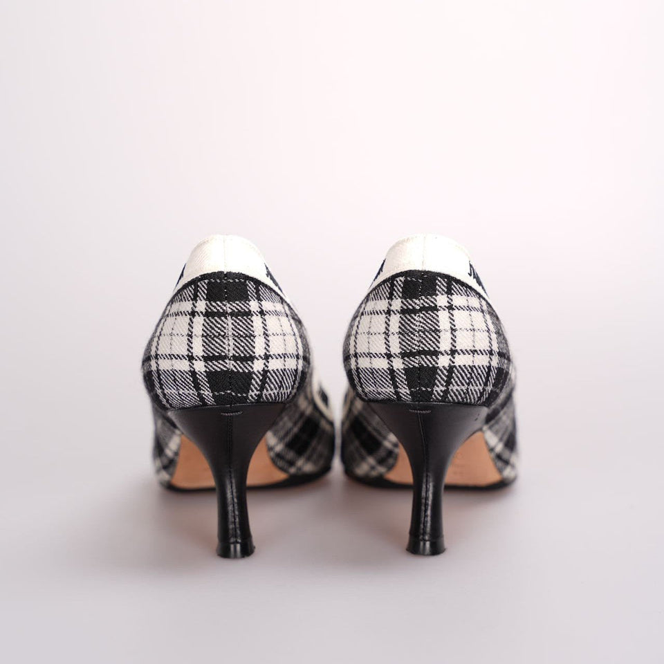 Dior Canvas Ribbon Tartan Print Embroidered J'ADior Pumps