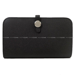 Hermes long wallet Dogon GM Noir (Black) Veau Togo Silver HW Stamp