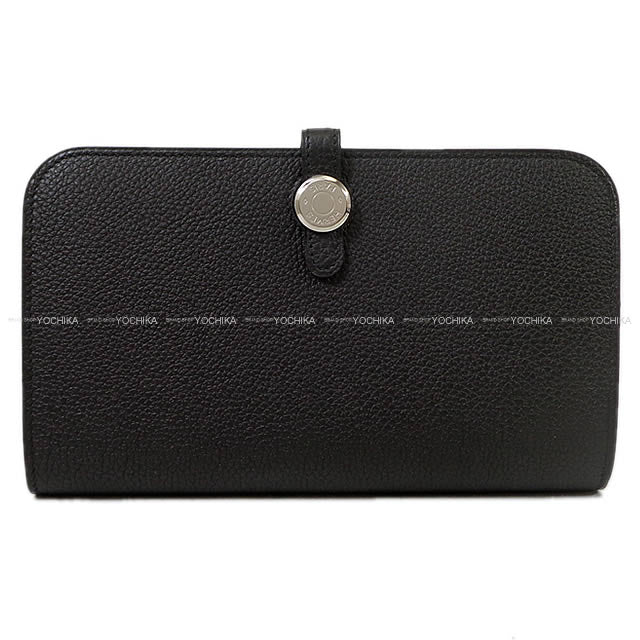 Hermes long wallet Dogon GM Noir (Black) Veau Togo Silver HW Stamp