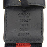 Gucci belt 429027 H1FIT 8497 cotton Navy logo B-Web Stripe GI Belt, 40mm