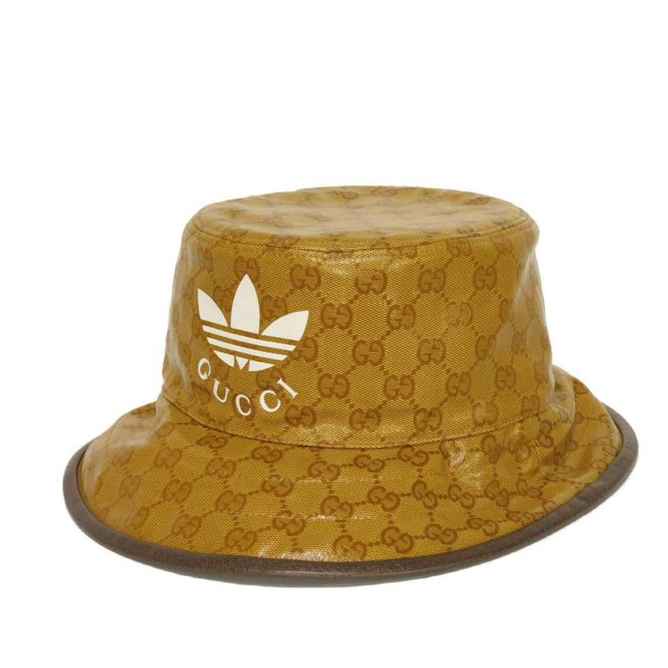 Gucci hat 696484 4HAP2 7164 GG crystal canvas Brown Adidas GG Crystal Bucket Hat