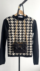 Christian Dior Black and White Houndstooth Knit Pullover - FR38 / 6