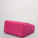 Christian Dior Pink Lady Dior in Cannage Lambskin Leather with Gold Hardware Medium