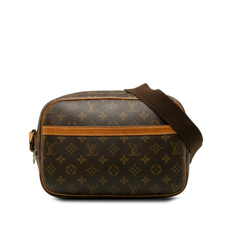 Louis Vuitton Monogram Shoulder Bag Leather Brown