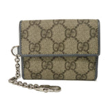 Gucci Tri-fold wallet 256442 GG Supreme canvas (polyurethane finish) x calf leather beige Double G GG Supreme Mini Wallet
