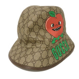 Gucci hat 700667 4HANT 8964 GG Supreme canvas (polyurethane processing) beige GG Supreme Apple Bucket Hat