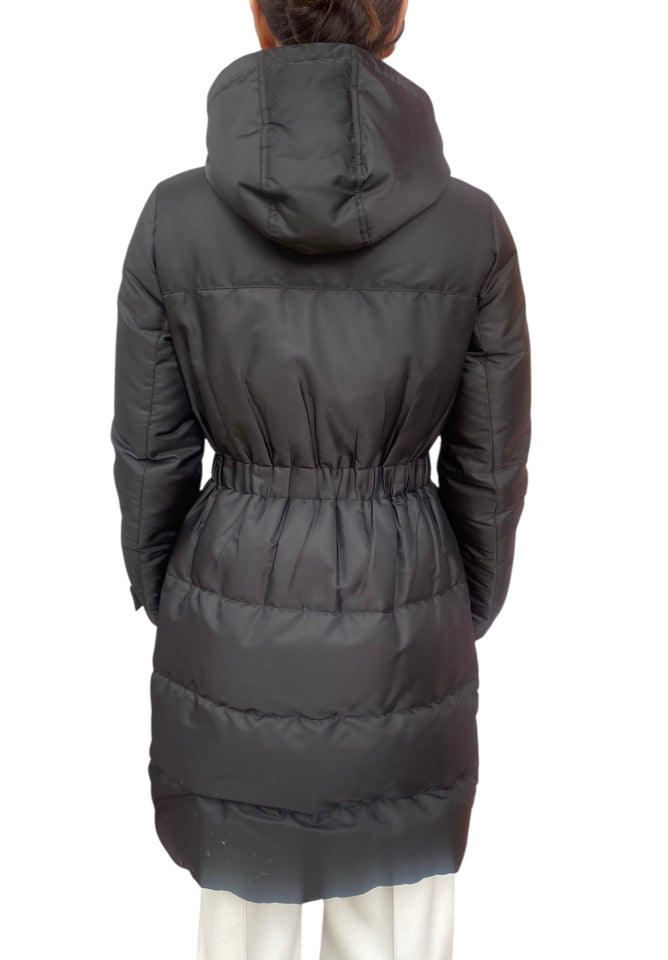 Prada Black Nylon Padded Long Parka - 42 / US 6
