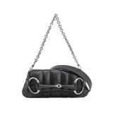Gucci Horsebit 1955 Chain Shoulder Bag Small Padded Leather Black S23