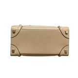Micro Luggage Tote Grained Leather Beige RHW