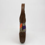 Gucci Jackie 1961 Small Brown Leather Multicolor Monogram Canvas