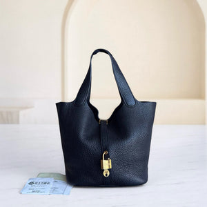 Hermes Picotin 22 - Noir Clemence Golden Hardware