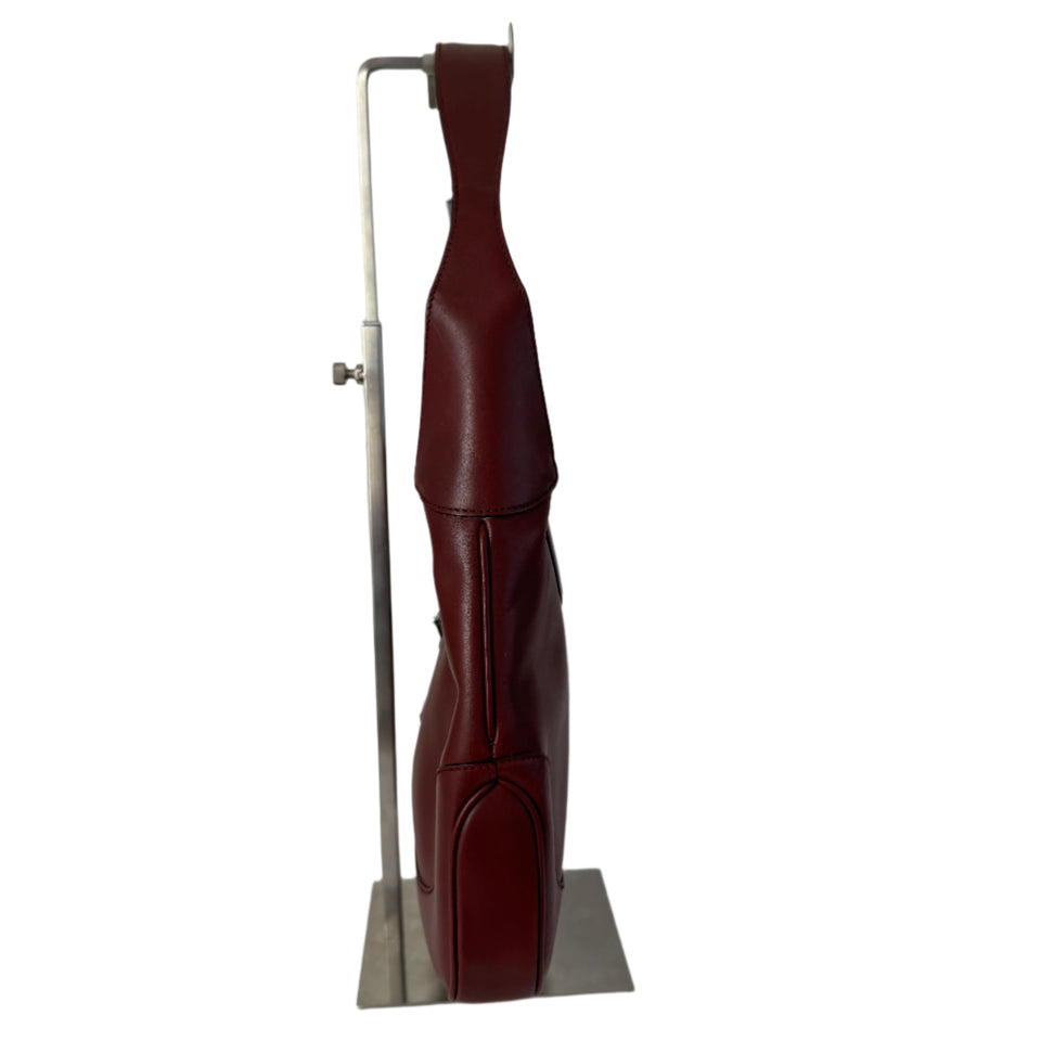 Gucci Jackie Vintage Medium Burgundy Leather Silver Hardware