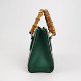 Gucci Diana Mini Green Leather Bag Bamboo Handle with Strap